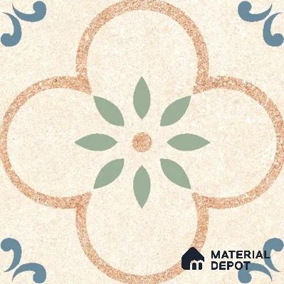 Moroccan Floor & Wall Tile TL 11729 | 8 in x 8 in Vitrified Glue Matte Tile - 9 mm