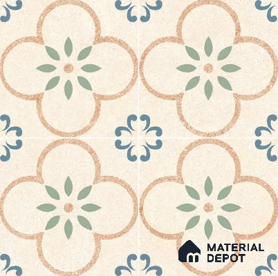 Moroccan Floor & Wall Tile TL 11729 | 8 in x 8 in Vitrified Glue Matte Tile - 9 mm