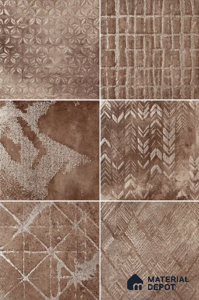 Moroccan Floor & Wall Tile TL 11718 | 8 in x 8 in Vitrified Metallic Glue Matte Tile - 9 mm