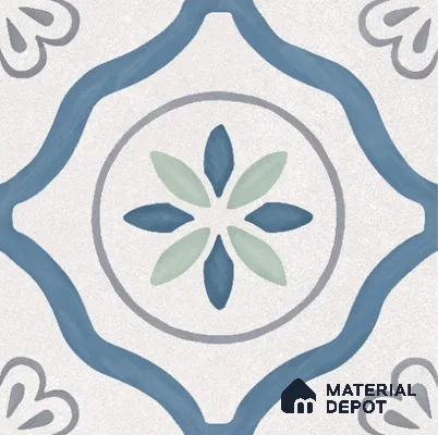 Moroccan Floor & Wall Tile TL 11731 | 8 in x 8 in Vitrified Glue Matte Tile - 9 mm