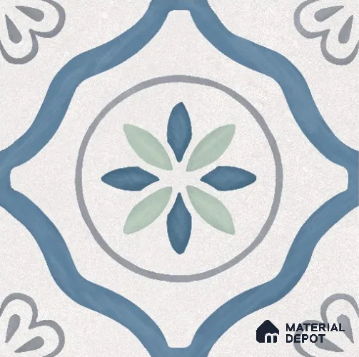 Moroccan Floor & Wall Tile TL 11731 | 8 in x 8 in Vitrified Glue Matte Tile - 9 mm