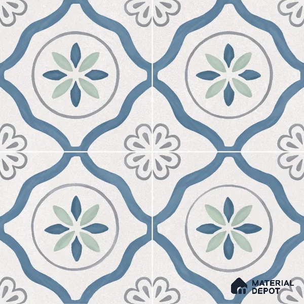 Moroccan Floor & Wall Tile TL 11731 | 8 in x 8 in Vitrified Glue Matte Tile - 9 mm