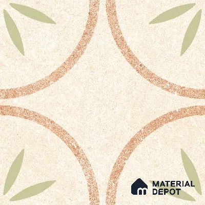 Moroccan Floor & Wall Tile TL 11728 | 8 in x 8 in Vitrified Glue Matte Tile - 9 mm