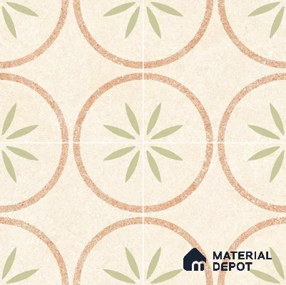 Moroccan Floor & Wall Tile TL 11728 | 8 in x 8 in Vitrified Glue Matte Tile - 9 mm