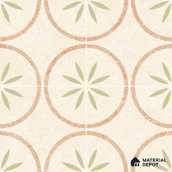 Moroccan Floor & Wall Tile TL 11728 | 8 in x 8 in Vitrified Glue Matte Tile - 9 mm
