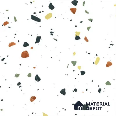 Terrazzo Floor & Wall Tile TL 11733 B | 8 in x 8 in Vitrified Carving Matte Tile - 9 mm