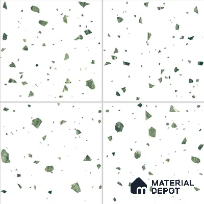 Terrazzo Floor & Wall Tile TL 11733 | 8 in x 8 in Vitrified Carving Matte Tile - 9 mm
