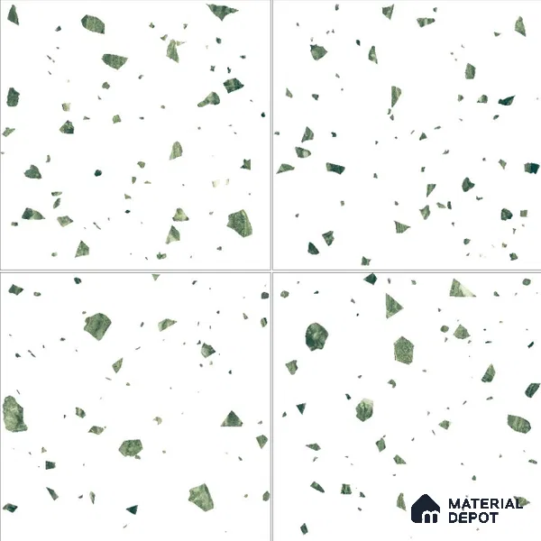 Terrazzo Floor & Wall Tile TL 11733 | 8 in x 8 in Vitrified Carving Matte Tile - 9 mm