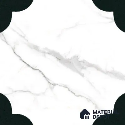 Moroccan Floor & Wall Tile TL 11735 | 8 in x 8 in Vitrified Carving Matte Tile - 9 mm