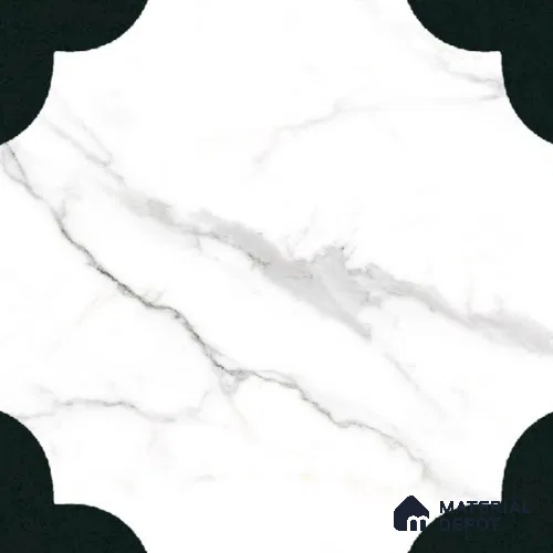 Moroccan Floor & Wall Tile TL 11735 | 8 in x 8 in Vitrified Carving Matte Tile - 9 mm