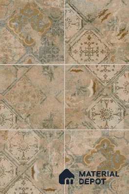 Moroccan Floor & Wall Tile TL 11723 | 8 in x 8 in Vitrified Metallic Glue Matte Tile - 9 mm