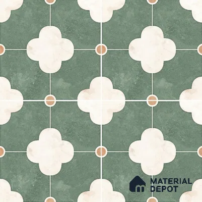 Moroccan Floor & Wall Tile TL 11734 | 8 in x 8 in Vitrified Carving Matte Tile - 9 mm