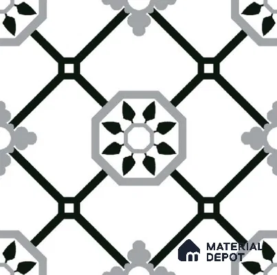 Moroccan Floor & Wall Tile TL 11732 | 8 in x 8 in Vitrified Glue Matte Tile - 9 mm