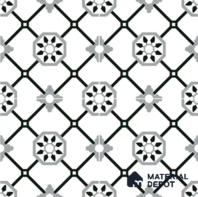 Moroccan Floor & Wall Tile TL 11732 | 8 in x 8 in Vitrified Glue Matte Tile - 9 mm