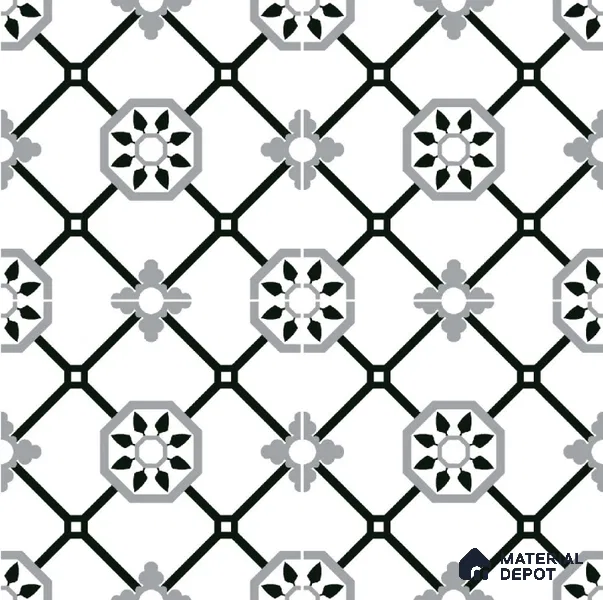 Moroccan Floor & Wall Tile TL 11732 | 8 in x 8 in Vitrified Glue Matte Tile - 9 mm