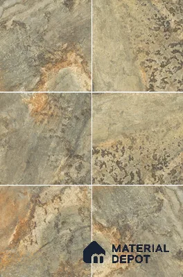 Stone Floor & Wall Tile TL 11719 | 8 in x 8 in Vitrified Metallic Glue Matte Tile - 9 mm