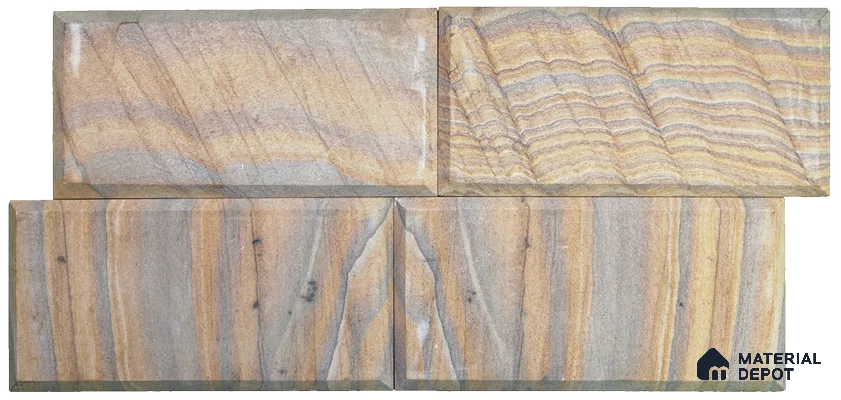 WL 00116 Rainbow 01 150 x 300 mm Natural Stone Wall Cladding | 1 Sq. Ft. = 2 Pieces |  Stone is a Natural Product, Please Expect Variation in Shades
