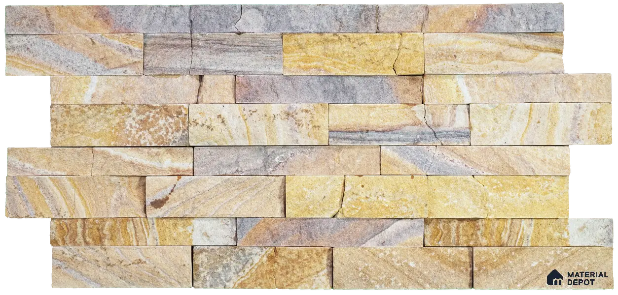 WL 00120 Rainbow 600 x 150 mm Natural Stone Wall Cladding | Stone is a Natural Product, Please Expect Variation in Shades