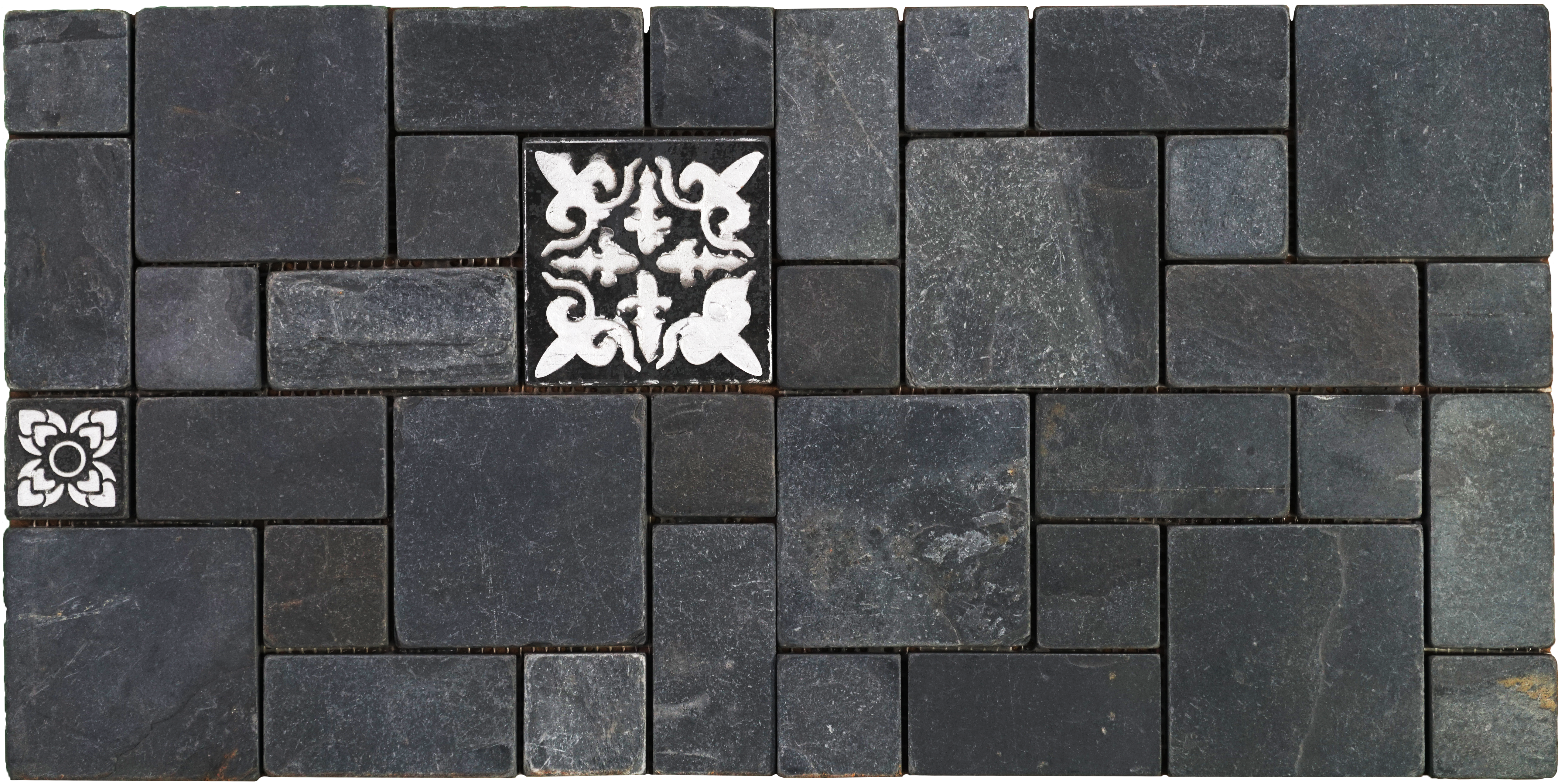 WL 00071 Raven Flakes 300 x 300 mm Natural Stone Wall Cladding | Stone is a Natural Product, Please Expect Variation in Shades