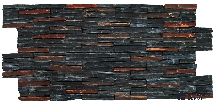 WL 00119 Rubil Copper 600 x 150 mm Natural Stone Wall Cladding |  Stone is a Natural Product, Please Expect Variation in Shades