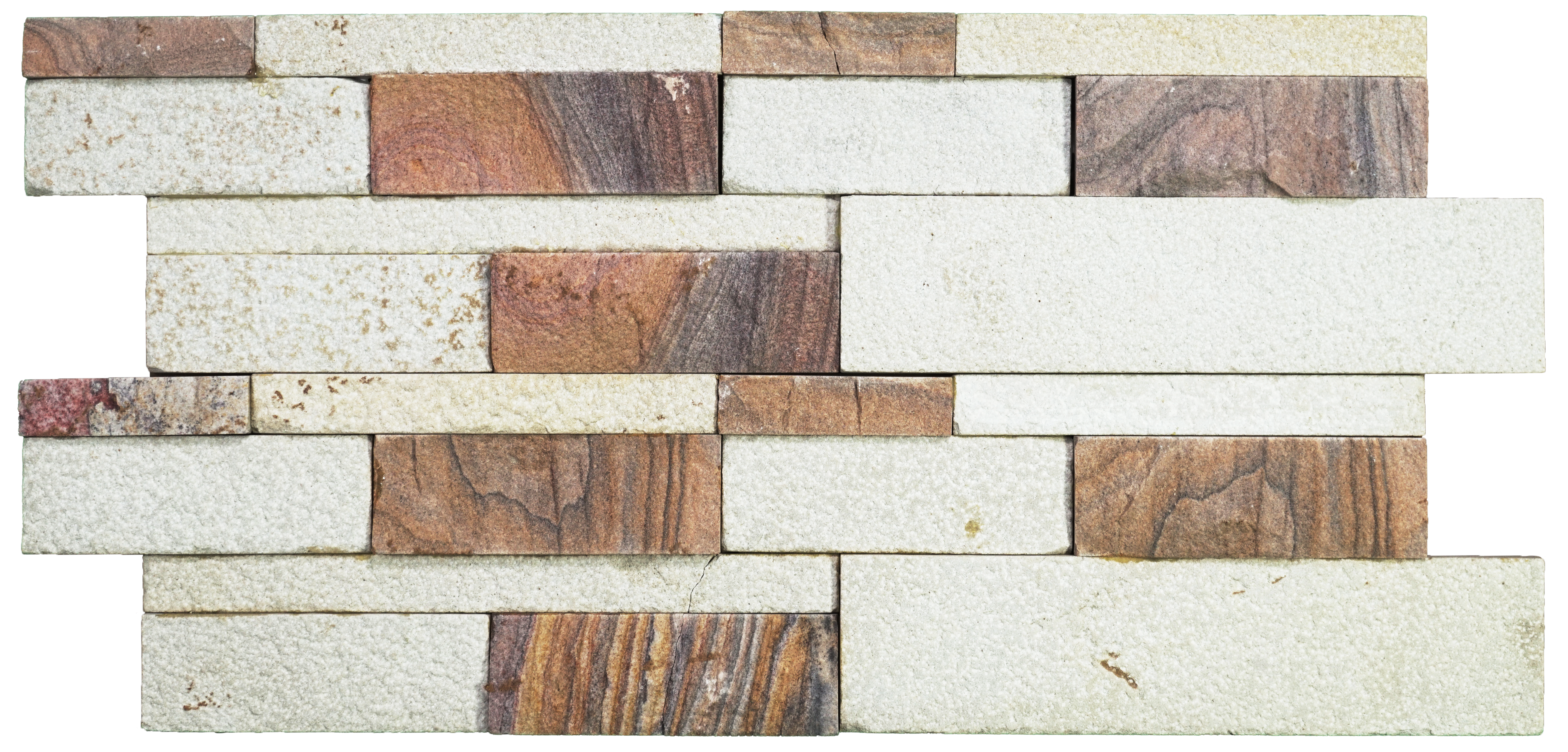 WL 00121 Ruby 600 x 150 mm Natural Stone Wall Cladding |  Stone is a Natural Product, Please Expect Variation in Shades