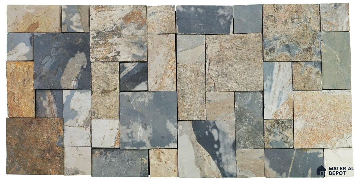 WL 00118 Rustico 300 x 300 mm Natural Stone Wall Cladding |  Stone is a Natural Product, Please Expect Variation in Shades