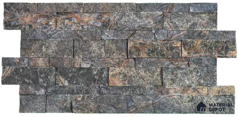 WL 00128 Safari Green 600 x 150 mm Natural Stone Wall Cladding |  Stone is a Natural Product, Please Expect Variation in Shades