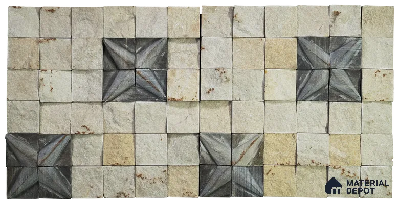 WL 00127 Sparkel Star 300 x 300 mm Natural Stone Wall Cladding |  Stone is a Natural Product, Please Expect Variation in Shades