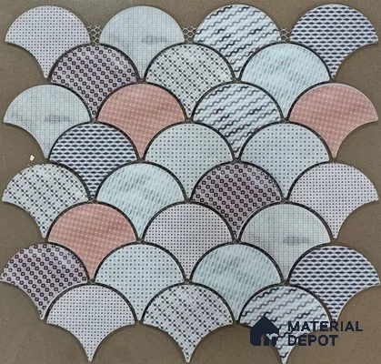 TL 01427 Stacked Floral 342x325 mm Matte Finish Porcelain Wall Tile - 8 mm (Sample)