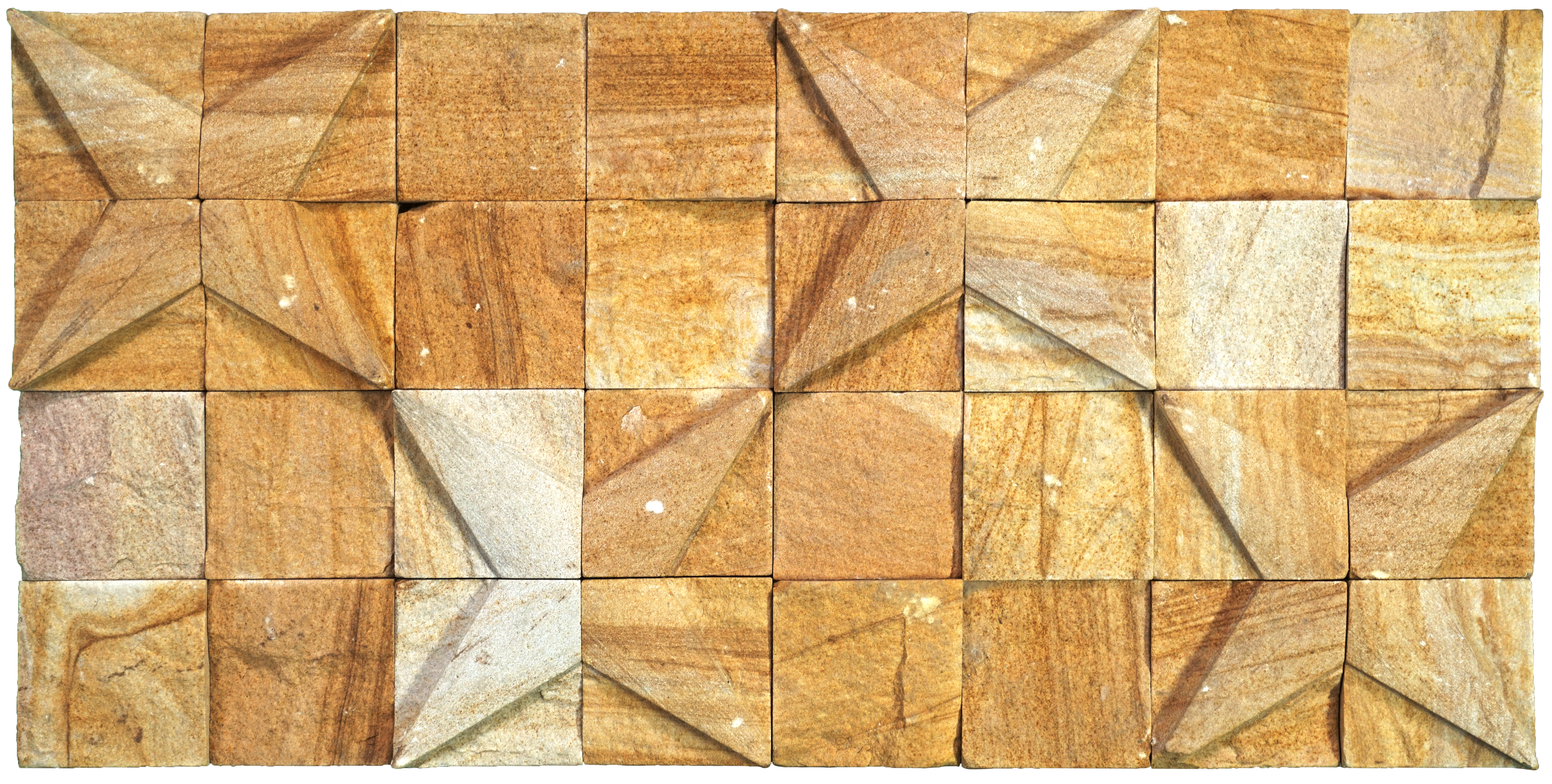 WL 00138 Teak Star 300 x 300 mm Natural Stone Wall Cladding |  Stone is a Natural Product, Please Expect Variation in Shades