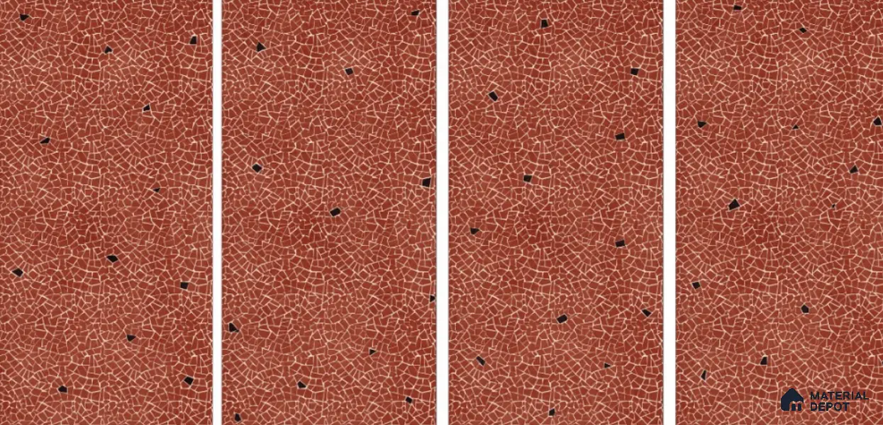 Terrazzo Floor & Wall Tile TL 06143 C Crackle Rosso 4 ft x 2 ft Vitrified Glue Matte Finish - 9 mm | 4 Random Design | Suitable For Living Room, Bedroom, Kitchen