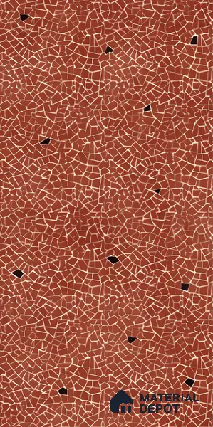 Terrazzo Floor & Wall Tile TL 06143 C Crackle Rosso 4 ft x 2 ft Vitrified Glue Matte Finish - 9 mm | 4 Random Design | Suitable For Living Room, Bedroom, Kitchen