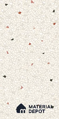 Terrazzo Floor & Wall Tile TL 06143 Crackle Bianco 4 ft x 2 ft Vitrified Glue Matte Finish - 9 mm | 6 Random Design | Suitable For Living Room, Bedroom, Kitchen