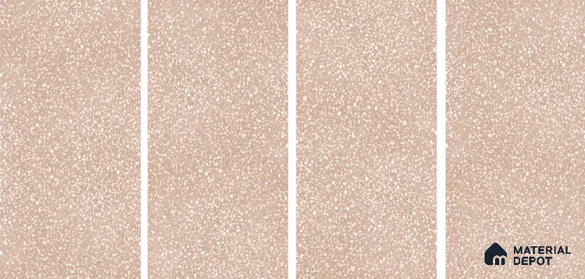 Terrazzo Floor & Wall Tile TL 06086 Terrazzo Taupe 4 ft x 2 ft Vitrified Matte Finish - 9 mm | 4 Random Design | Suitable For Living Room, Bedroom, Bathroom, Kitchen