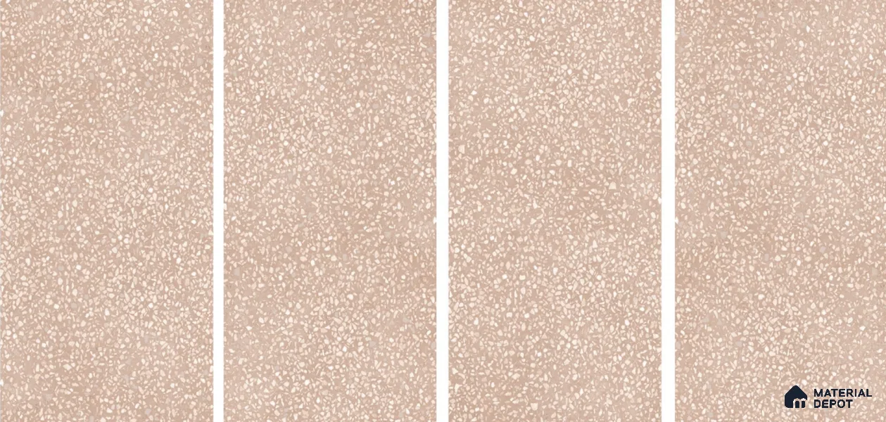 Terrazzo Floor & Wall Tile TL 06086 Terrazzo Taupe 4 ft x 2 ft Vitrified Matte Finish - 9 mm | 4 Random Design | Suitable For Living Room, Bedroom, Bathroom, Kitchen