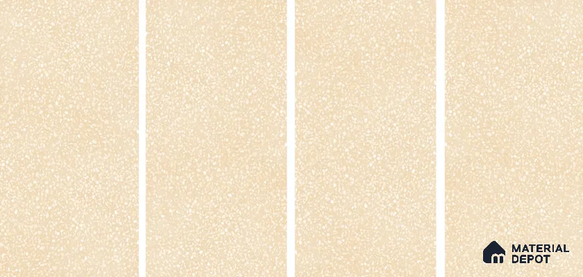 Terrazzo Floor & Wall Tile TL 06086 B Terrazzo Crema 4 ft x 2 ft Vitrified Matte Finish - 9 mm | 4 Random Design | Suitable For Living Room, Bedroom, Bathroom, Kitchen (Sample)
