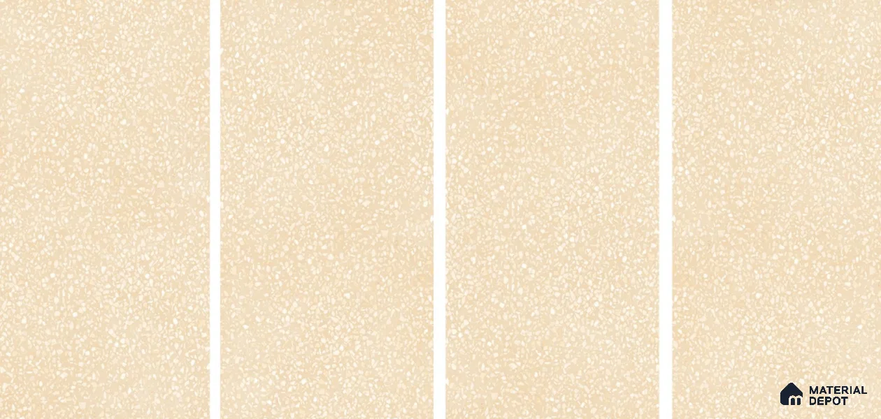 Terrazzo Floor & Wall Tile TL 06086 B Terrazzo Crema 4 ft x 2 ft Vitrified Matte Finish - 9 mm | 4 Random Design | Suitable For Living Room, Bedroom, Bathroom, Kitchen (Sample)
