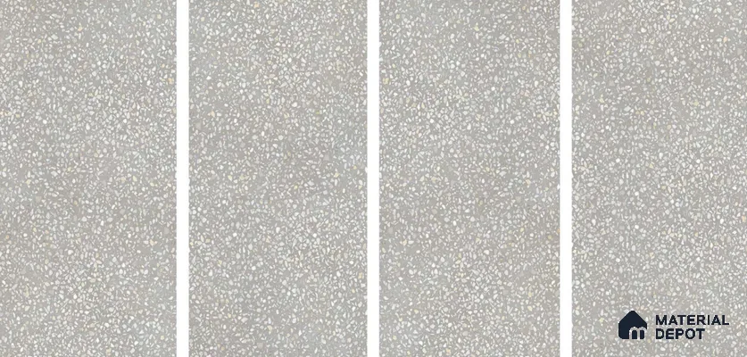 Terrazzo Floor & Wall Tile TL 06086 C Terrazzo Grey 4 ft x 2 ft Vitrified Matte Finish - 9 mm | 8 Random Design | Suitable For Living Room, Bedroom, Bathroom, Kitchen (Sample)