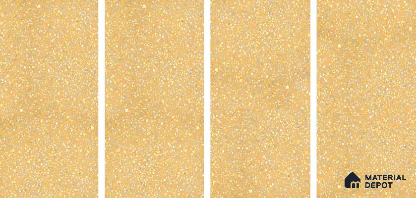Terrazzo Floor & Wall Tile TL 06086 E Terrazzo Mustard 4 ft x 2 ft Vitrified Matte Finish - 9 mm | 8 Random Design | Suitable For Living Room, Bedroom, Bathroom, Kitchen