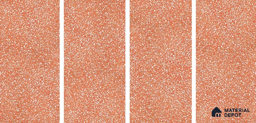Terrazzo Floor & Wall Tile TL 06086 F Terrazzo Ruby 4 ft x 2 ft Vitrified Matte Finish - 9 mm | 8 Random Design | Suitable For Living Room, Bedroom, Bathroom, Kitchen