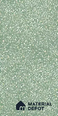 Terrazzo Floor & Wall Tile TL 06086 D Terrazzo Green 4 ft x 2 ft Vitrified Matte Finish - 9 mm | 8 Random Design | Suitable For Living Room, Bedroom, Bathroom, Kitchen