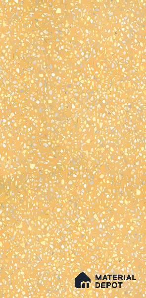 Terrazzo Floor & Wall Tile TL 06086 E Terrazzo Mustard 4 ft x 2 ft Vitrified Matte Finish - 9 mm | 8 Random Design | Suitable For Living Room, Bedroom, Bathroom, Kitchen