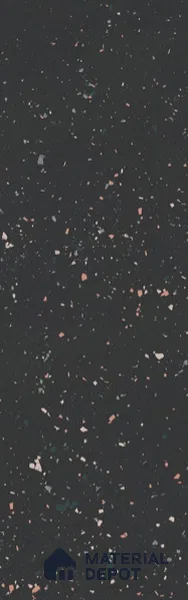 Terrazzo Large Format Slab TL 12561 Pallazio Nero 8 ft x 2.62 ft White Full Body Glossy Finish - 15 mm | Suitable for Counter Top, Table Top & Window Frame