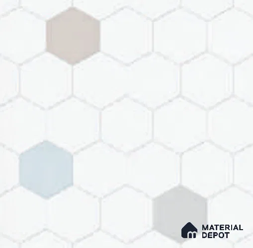 Patterned Wall & Floor Tile TL 10884 Armano White 1 ft x 1 ft Ceramic Matte Finish - 9 mm | Please Expect a Slight Variation of Pattern