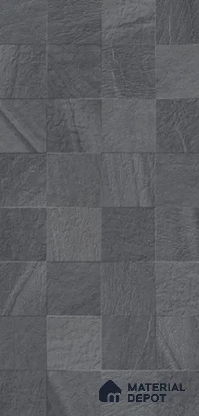 Stone Wall & Floor Tile TL 07667 D Iro Charcoal 5.24 ft x 2.6 ft Full Body Vitrified Matte Finish - 9 mm | 4 Random Design  Suitable For Living Room, Bedroom, Bathroom