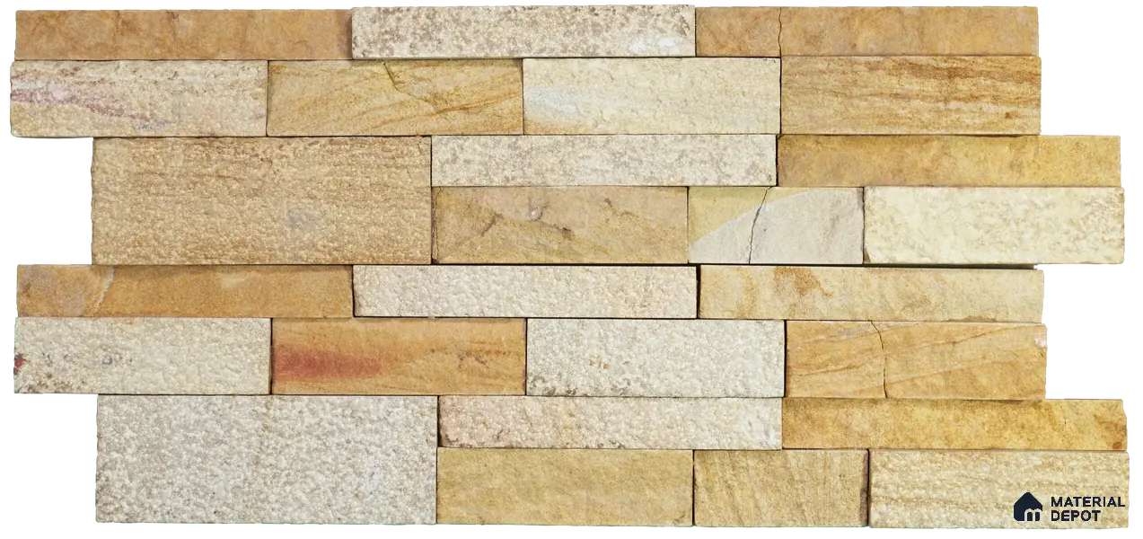 WL 00143 Urban Oak 600 x 150 mm Natural Stone Wall Cladding |  Stone is a Natural Product, Please Expect Variation in Shades