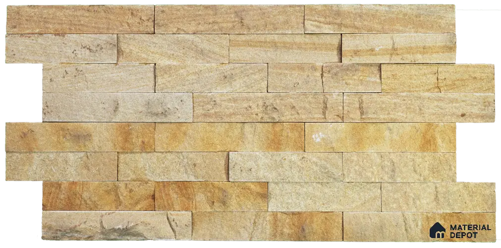 WL 00140 Victorian Yellow 600 x 150 mm Natural Stone Wall Cladding | Stone is a Natural Product, Please Expect Variation in Shades