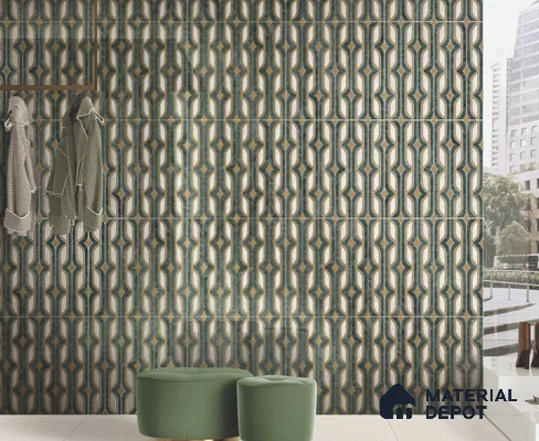 Moroccan Wall & Floor Tile TL 11801 | 2 ft x 2 ft Vitrified Glossy Tile - 9 mm | Suitable For Kitchen, Balcony, Dining Area