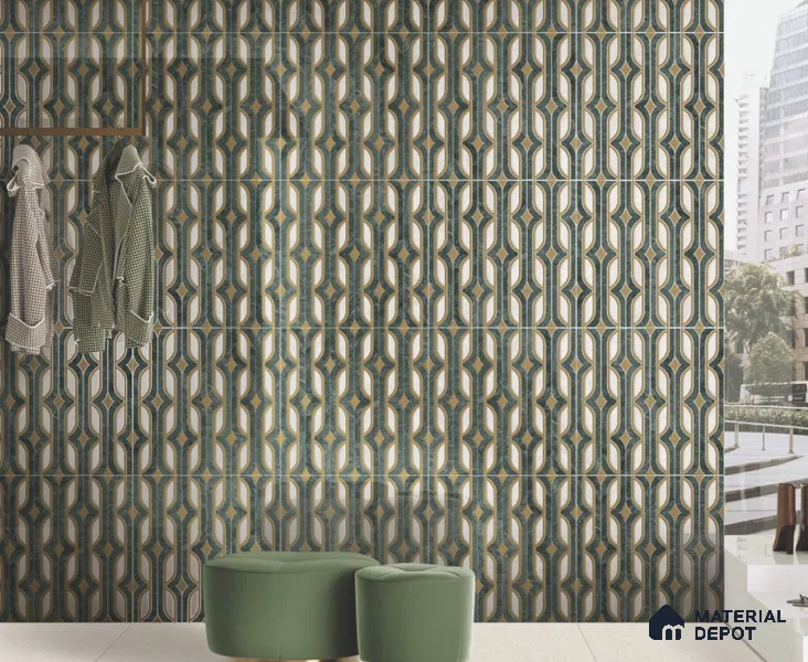 Moroccan Wall & Floor Tile TL 11801 | 2 ft x 2 ft Vitrified Glossy Tile - 9 mm | Suitable For Kitchen, Balcony, Dining Area