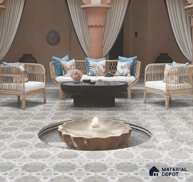 Moroccan Wall & Floor Tile TL 11806 | 2 ft x 2 ft Vitrified Sinker Finish Tile - 9 mm | Suitable For Kitchen, Bathroom, Dining Area